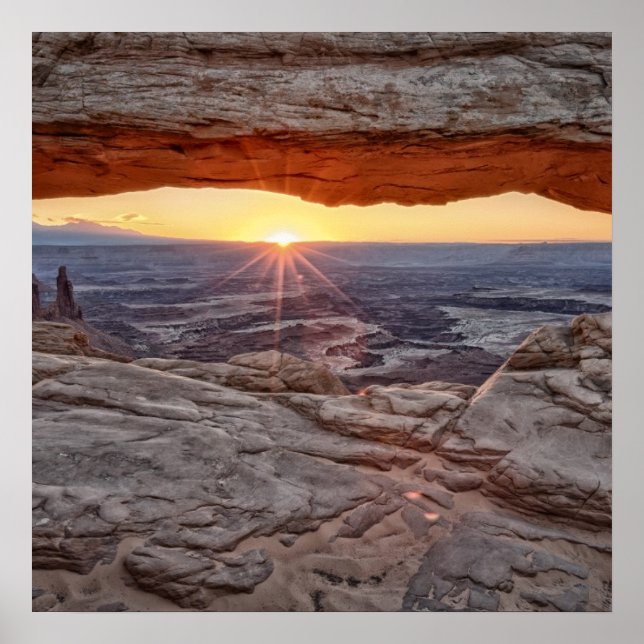 Sonnenaufgang am Mesa Arch, Canyonlands National P Poster (Vorne)
