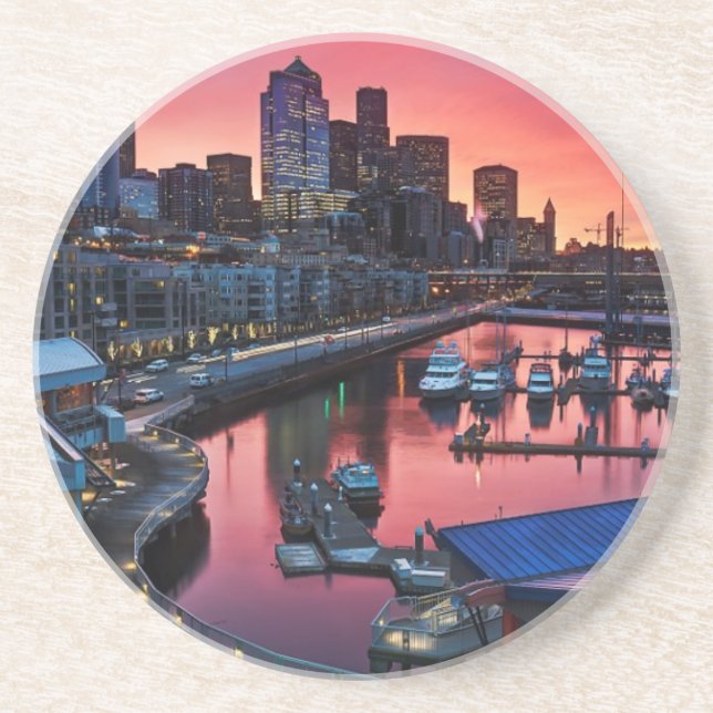 Sonnenaufgang am Pier 66, der unten auf Getränkeuntersetzer (Vorne)