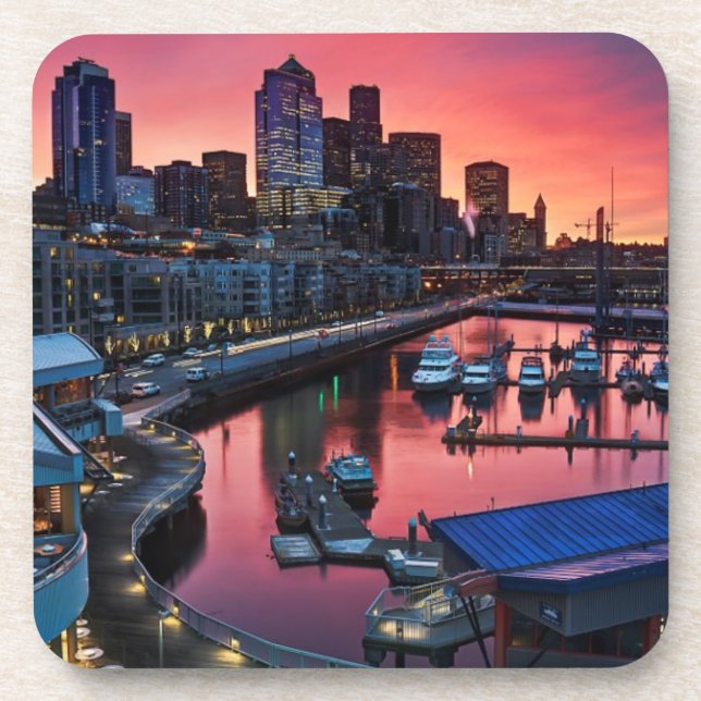 Sonnenaufgang am Pier 66, der unten auf Untersetzer (Vorderseite)