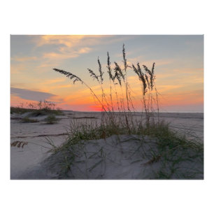 Sonnenaufgang am Strand - Leben auf der Küsteninse Fotodruck