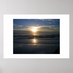 Sonnenaufgang am Strand Poster