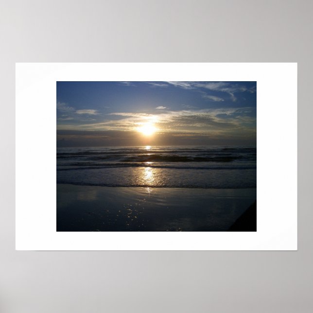 Sonnenaufgang am Strand Poster (Vorne)