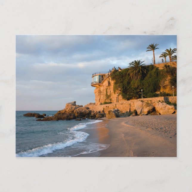 Sonnenaufgang am Strand von Nerja Postkarte (Vorderseite)