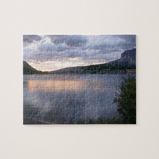 Sonnenaufgang am Swiftcurrent Lake I Puzzle (Horizontal)