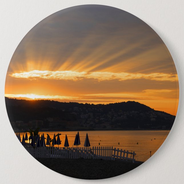 Sonnenaufgang an der Promenade des Anglais Button (Vorderseite)