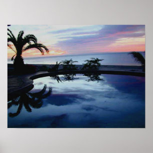 Sonnenaufgang an strandnahem Landhaus Casa-BLANCA Poster
