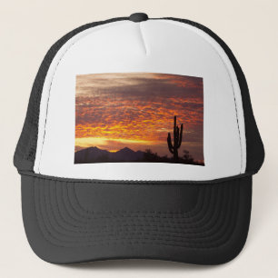 Sonnenaufgang Arizonas November mit Saguaro Truckerkappe