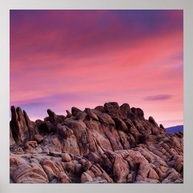 Sonnenaufgang auf Alabama Hills Poster (Vorne)