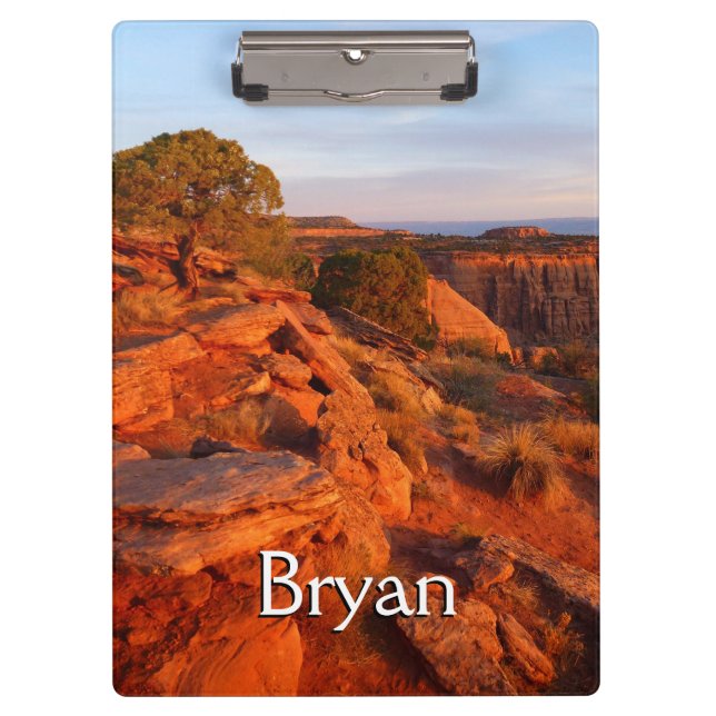 Sonnenaufgang auf dem Grand-View-Weg am Monument O Klemmbrett (Vorderseite)