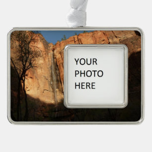 Sonnenaufgang auf dem Riverside Wanderweg at Zion Rahmen-Ornament Silber