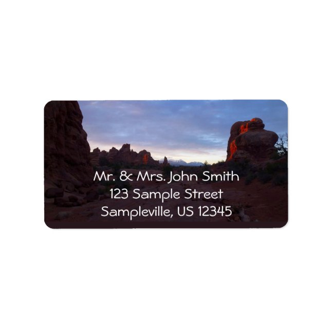 Sonnenaufgang auf dem Windows Trail in Arches Adressaufkleber (Vorne)