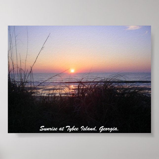 Sonnenaufgang auf der Insel Tybee,.. Poster (Vorne)