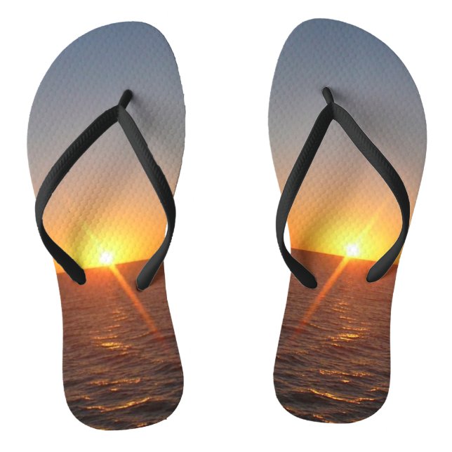 Sonnenaufgang auf Sea III Ocean Horizon Seascape Flip Flops (Fußbett)