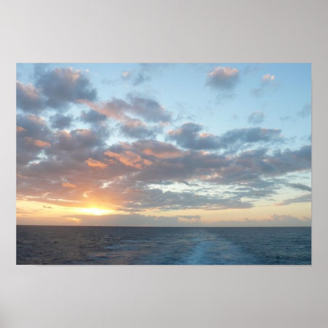 Sonnenaufgang auf See I Pastel Seascape Poster (Vorne)