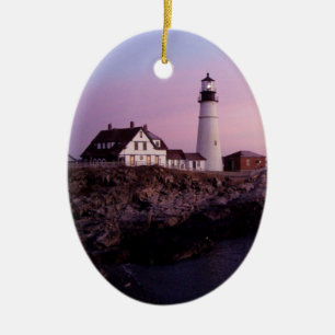 Sonnenaufgang bei Portland Head Light Keramik Ornament