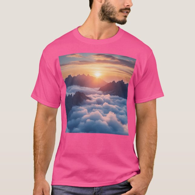 Sonnenaufgang Berge Landschaft Landschaft Landscha T-Shirt (Vorderseite)