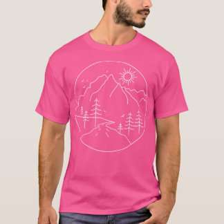 Sonnenaufgang Bergsee-Zauber Camping Wandern T-Shirt