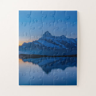 Sonnenaufgang Blaue Bergschnee-Reflexion Puzzle