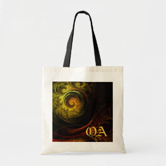 Sonnenaufgang Blumenrot Abstrakt Art Monogram Bag Tragetasche