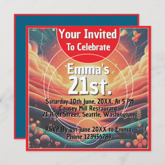 Sonnenaufgang Burst Geburtstagsfeier 21. Einladung