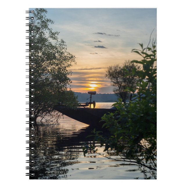 Sonnenaufgang des Fischereibootes Notizblock (Vorderseite)