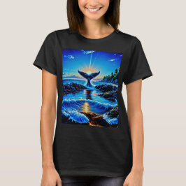Sonnenaufgang Dreh des Whale-Schwanzes T-Shirt