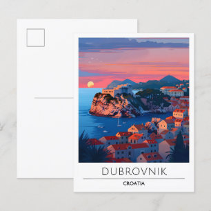 Sonnenaufgang Dubrovnik Kroatien Reise Postkarte