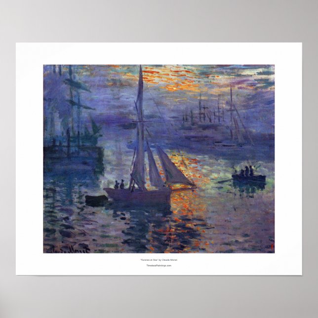 Sonnenaufgang durch Claude Monet impressionistisch Poster (Vorne)