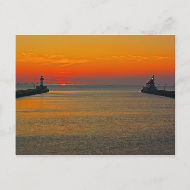 Sonnenaufgang durch den Kanal Postkarte (Vorderseite)