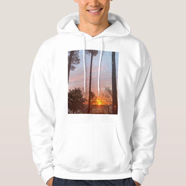 Sonnenaufgang durch die Bäume Hoodie (Vorderseite)