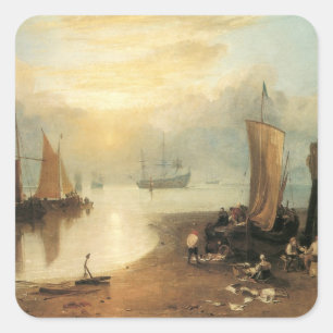 Sonnenaufgang durch Dunst von Joseph Turner Quadratischer Aufkleber
