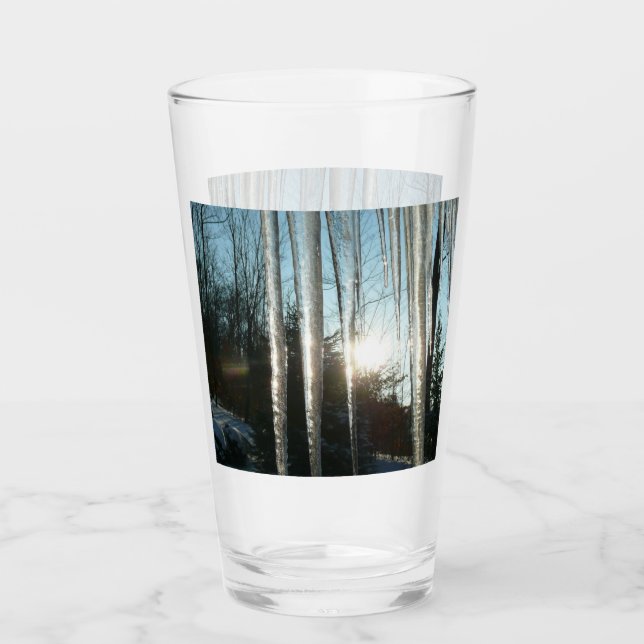 Sonnenaufgang durch Eiskeln Winternaturfotografie Glas (Vorderseite)