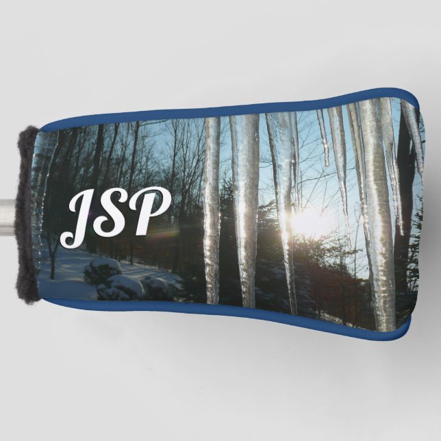 Sonnenaufgang durch Eiskeln Winternaturfotografie Golf Headcover (Vorderseite)