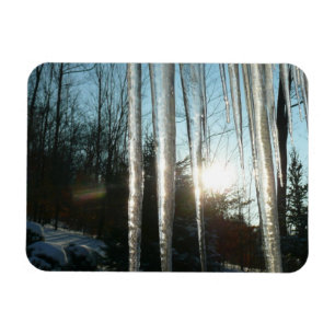 Sonnenaufgang durch Eiskeln Winternaturfotografie Magnet