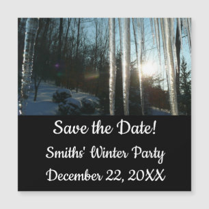 Sonnenaufgang durch Eiskeln Winternaturfotografie Magnetkarte