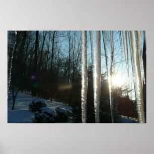 Sonnenaufgang durch Eiskeln Winternaturfotografie Poster