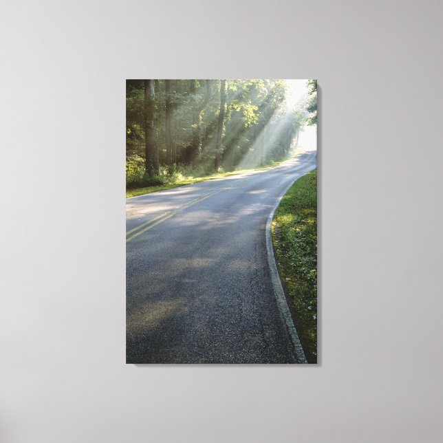 Sonnenaufgang durch Nebel entlang des Green River Leinwanddruck (Vorderseite)