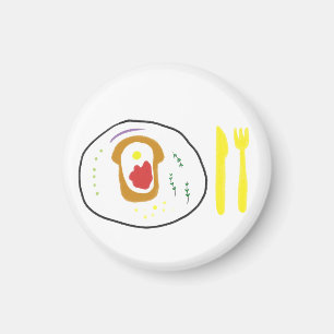 Sonnenaufgang-Ei-Toast-Frühstück-Geschenk Magnet