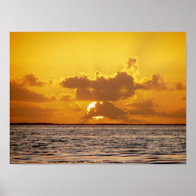 Sonnenaufgang, ertrunkene Buchten, Belize Poster (Vorne)