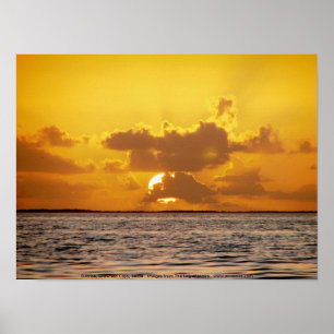 Sonnenaufgang, ertrunkene Cays, Belize Poster