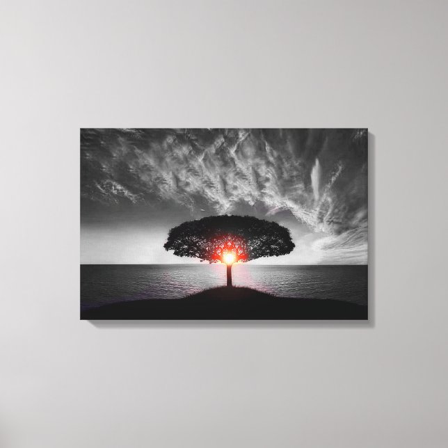 Sonnenaufgang: Farbschlauch Leinwanddruck (Vorderseite)