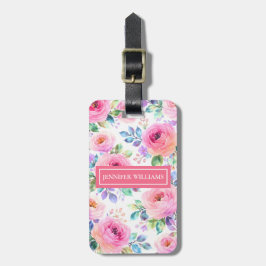 Sonnenaufgang Floral Boho benutzerdefinierter Name Gepäckanhänger