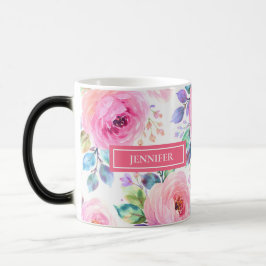 Sonnenaufgang Floral Boho benutzerdefinierter Name Verwandlungstasse