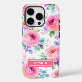 Sonnenaufgang Floral Boho Maßgeschneiderter Name D iPhone 16 Pro Hülle