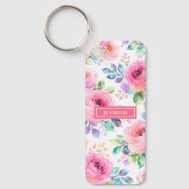 Sonnenaufgang Floral Boho Maßgeschneiderter Name D Schlüsselanhänger