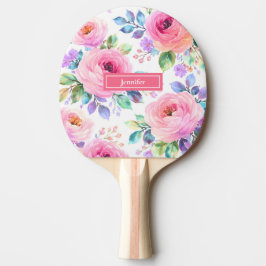 Sonnenaufgang Florales Boho Maßgeschneiderter Name Tischtennis Schläger