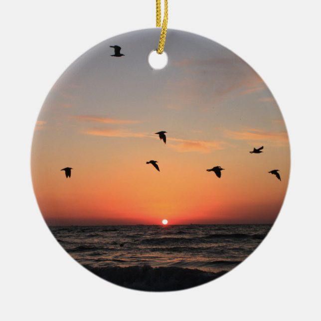 Sonnenaufgang-Flug Keramik Ornament (Vorne)