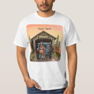 Sonnenaufgang Gedeckte Brücke T-Shirt