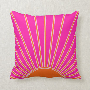 Sonnenaufgang Heiß rosa und orange Preppy Sonnens Kissen