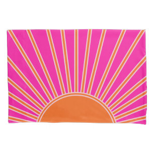 Sonnenaufgang Heiß rosa und orange Preppy Sonnens Kissenbezug